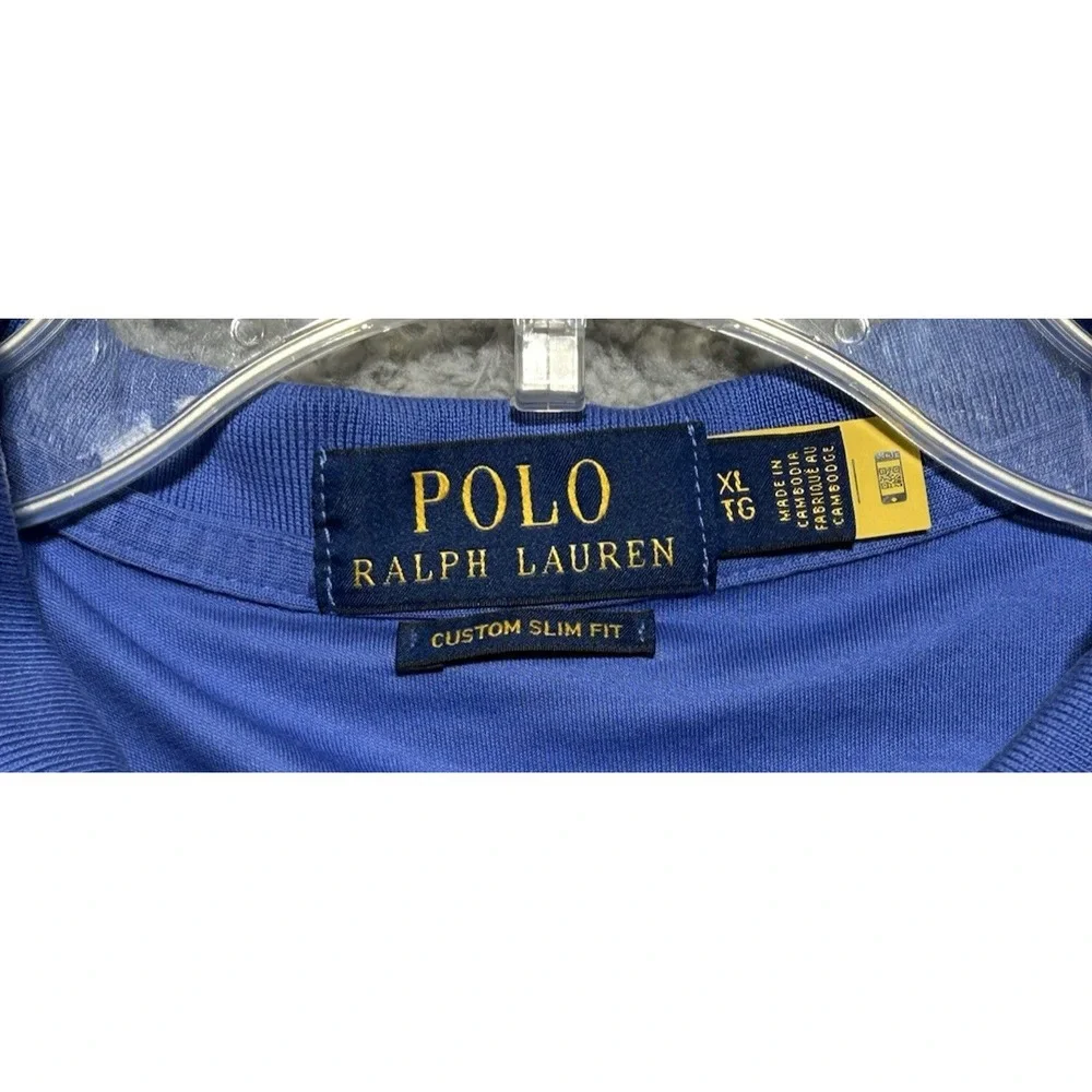 Polo Ralph Lauren Polo Shirt Mens XL Blue Classic Fit Flesh Pony‎ Casual Modern